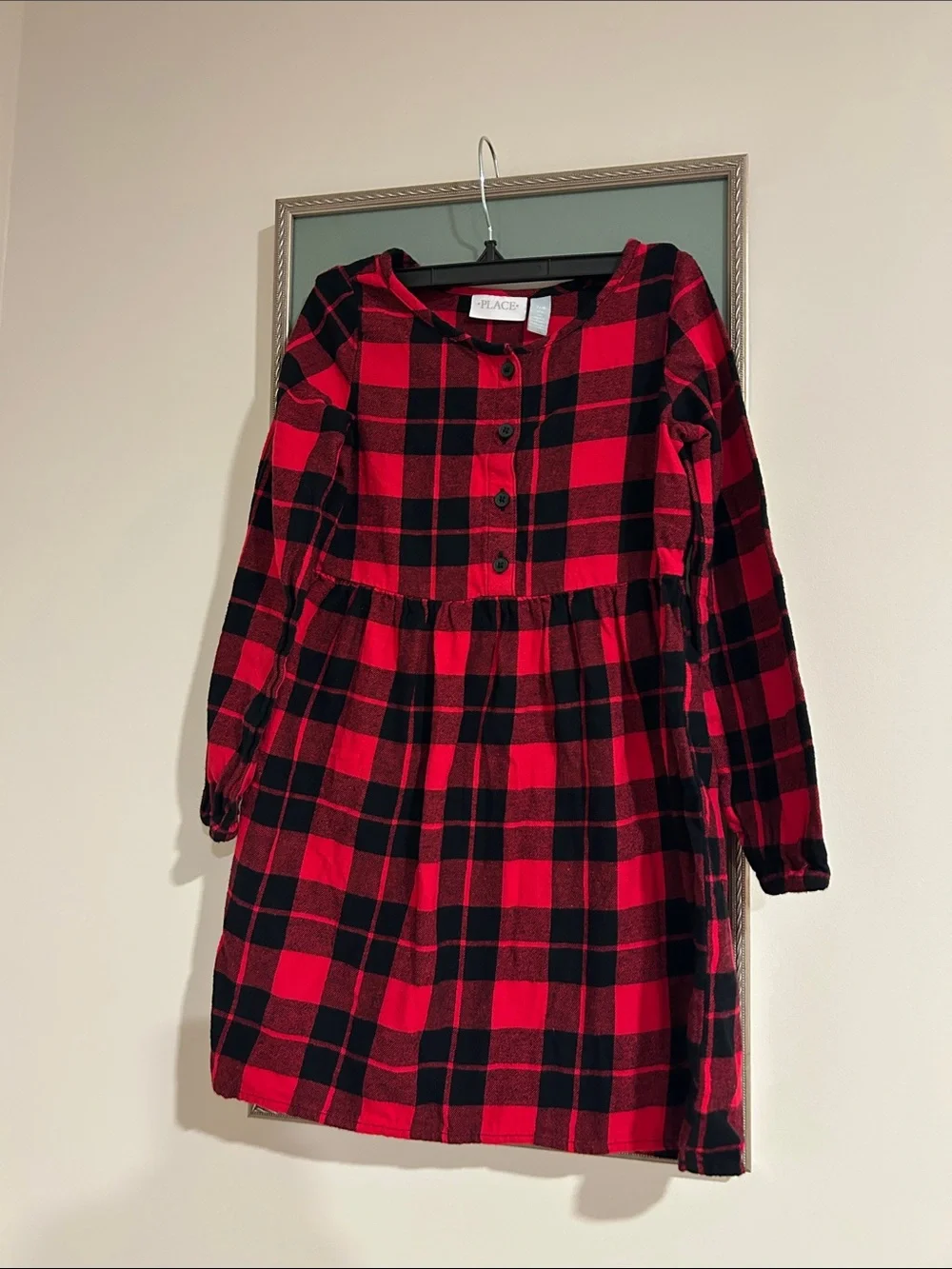 Place Red & Black Plaid Button-Front Casual Dress